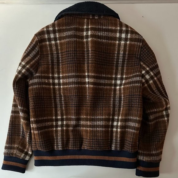 Zara Plaid Bomber Jacket with removable Sherpa Collar - Men’s XL - Picture 3 of 5